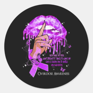 Dripping Lips Vlinders Vrouwen Overdosis Bewustzij Ronde Sticker