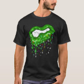 Dripping Lips With Pi Symbols St Patricks Day Pi D T-shirt (Voorkant)