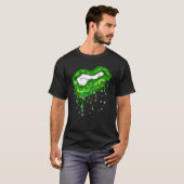 Dripping Lips With Pi Symbols St Patricks Day Pi D T-shirt (Voorkant volledig)