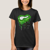 Dripping Lips With Pi Symbols St Patricks Day Pi D T-shirt (Voorkant)