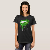 Dripping Lips With Pi Symbols St Patricks Day Pi D T-shirt (Voorkant volledig)