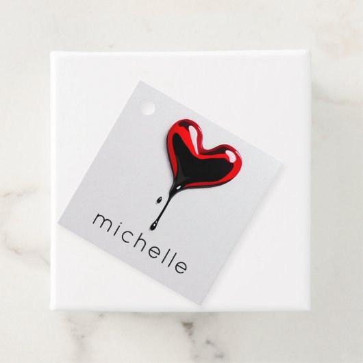 Dripping Love Heart Graffiti - Pop Art Doodle Bedankjes Labels (In situ)