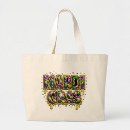 Dripping Mardi Gras Tote Bag – Festive Carnival Pa