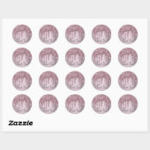 Dripping Mauve Glitter | Dusty Pink Melt dank u Ronde Sticker (Vel)