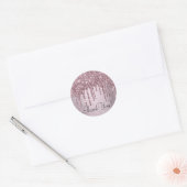 Dripping Mauve Glitter | Dusty Pink Melt dank u Ronde Sticker (Envelop)