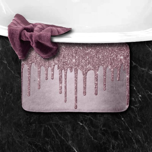 Dripping Mauve Glitter | Dusty Pink Melt Shimmer Badmat