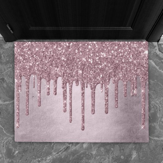 Dripping Mauve Glitter | Dusty Pink Melt Shimmer Deurmat