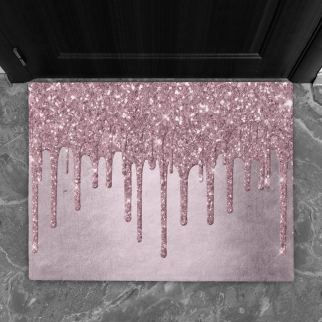 Dripping Mauve Glitter | Dusty Pink Melt Shimmer Deurmat (Creator heeft geüpload)