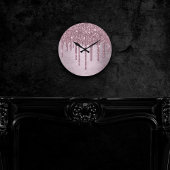 Dripping Mauve Glitter | Dusty Pink Melt Shimmer Ronde Klok