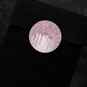 Dripping Mauve Glitter | Dusty Pink Melt Shimmer Ronde Sticker