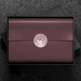 Dripping Mauve Glitter | Dusty Pink Melt Shimmer Ronde Sticker