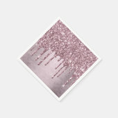 Dripping Mauve Glitter | Dusty Pink Melt Shimmer Servet (Hoek)