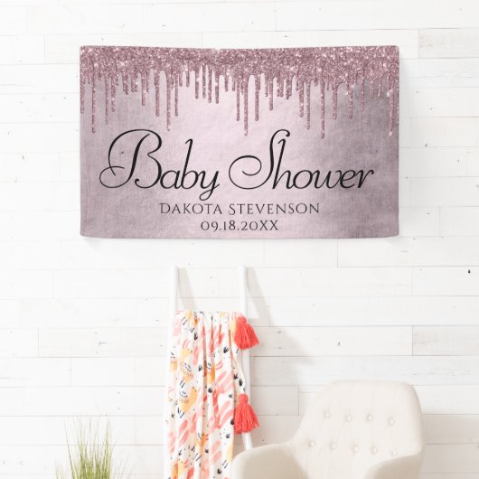 Dripping Mauve Glitter | Dusty Pink Melt Shower Spandoek (Insitu)