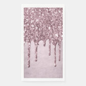 Dripping Mauve Glitter | Dusty Pink Quinceanera Servet (Voorkant)