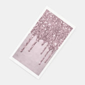 Dripping Mauve Glitter | Dusty Pink Quinceanera Servet (Hoek)