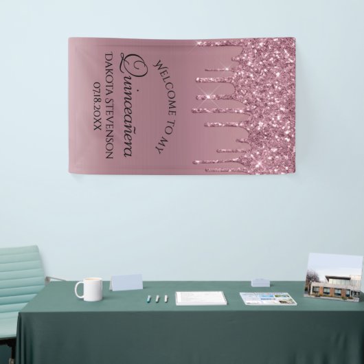 Dripping Mauve Glitter | Dusty Pink Quinceanera Spandoek (Beurs)
