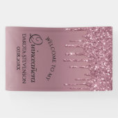 Dripping Mauve Glitter | Dusty Pink Quinceanera Spandoek (Horizontaal)