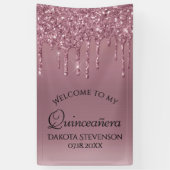 Dripping Mauve Glitter | Dusty Pink Quinceanera Spandoek (Verticaal)