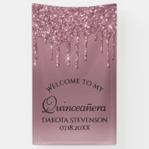 Dripping Mauve Glitter | Dusty Pink Quinceanera