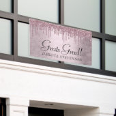 Dripping Mauve Glitter | Stoffig roze Afstuderen Spandoek (Buitenkant Gebouw)