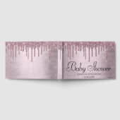 Dripping Mauve Glitter | Stoffig roze Baby shower Gastenboek (Volledig)