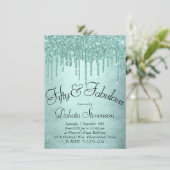 Dripping Mint Glitter | Aqua Blauwgroen 50 en Fabu Kaart (Staand voorkant)