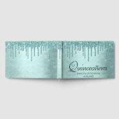 Dripping Mint Glitter | Aqua Blauwgroen Glam Quinc Gastenboek (Volledig)