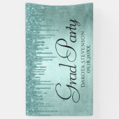 Dripping Mint Glitter | Aqua Blauwgroen Ice Afstud Spandoek (Verticaal)