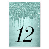 Dripping Mint Glitter | Aqua Blauwgroen Pour Quinc Kaart (Voorkant)