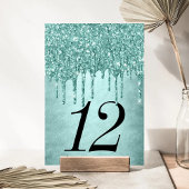 Dripping Mint Glitter | Aqua Blauwgroen Pour Quinc Kaart