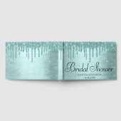 Dripping Mint Glitter | Aqua Blauwgroen smeltdouch Gastenboek (Volledig)