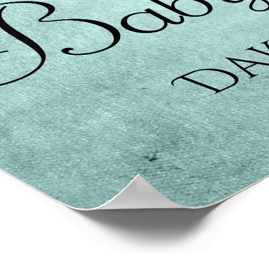 Dripping Mint Glitter | Aqua Blauwgroen smeltdouch Poster (Hoek)