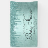 Dripping Mint Glitter | Aqua Blauwgroen smeltdouch Spandoek (Verticaal)