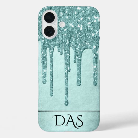 Dripping Mint Glitter | Aqua Blauwgroen Smelten Mo Case-Mate iPhone Case (Achterkant)
