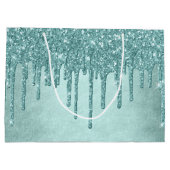 Dripping Mint Glitter | Aqua Blauwgroen smelten Po Groot Cadeauzakje (Achterkant)