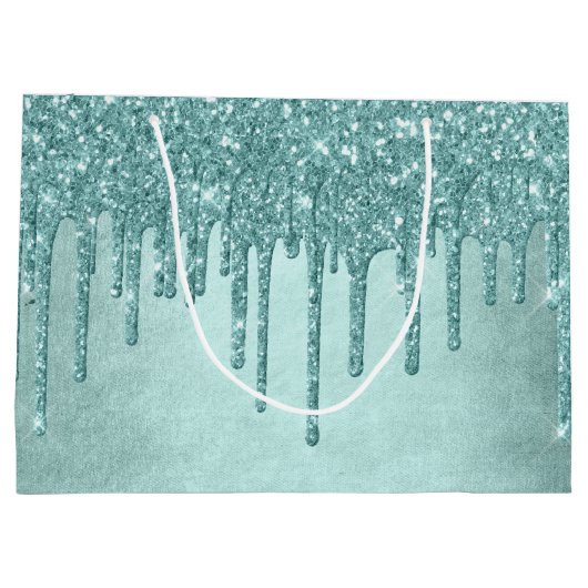 Dripping Mint Glitter | Aqua Blauwgroen smelten Po Groot Cadeauzakje (Achterkant)