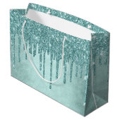 Dripping Mint Glitter | Aqua Blauwgroen smelten Po Groot Cadeauzakje (Achterkant Gekanteld)