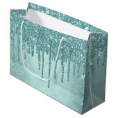 Dripping Mint Glitter | Aqua Blauwgroen smelten Po Groot Cadeauzakje (Voorkant Gekanteld)