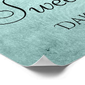 Dripping Mint Glitter | Aqua Blauwgroen Sweet Sixt Poster (Hoek)