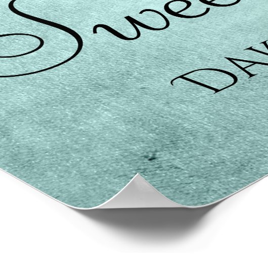 Dripping Mint Glitter | Aqua Blauwgroen Sweet Sixt Poster (Hoek)