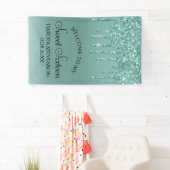 Dripping Mint Glitter | Aqua Blauwgroen Sweet Sixt Spandoek (Insitu)