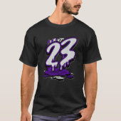 Dripping Number 23 Dark Iris 3s overeenkomend met T-shirt (Voorkant)
