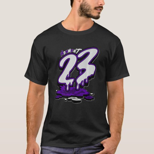 Dripping Number 23 Dark Iris 3s overeenkomend met T-shirt (Voorkant)