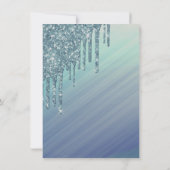 Dripping Ombre | Groen en Blauw Sparkle Sweet 16 Kaart (Achterkant)