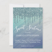 Dripping Ombre | Groen en Blauw Sparkle Sweet 16 Kaart (Voorkant)