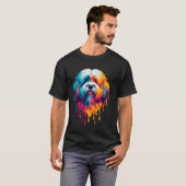 Dripping Paint Art Coton de Tulear T-shirt (Voorkant volledig)