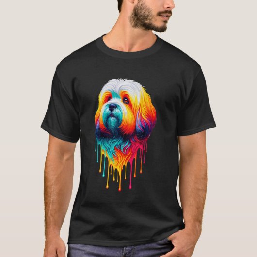 Dripping Paint Art Coton de Tulear T-shirt (Voorkant)