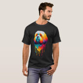 Dripping Paint Art Coton de Tulear T-shirt (Voorkant volledig)