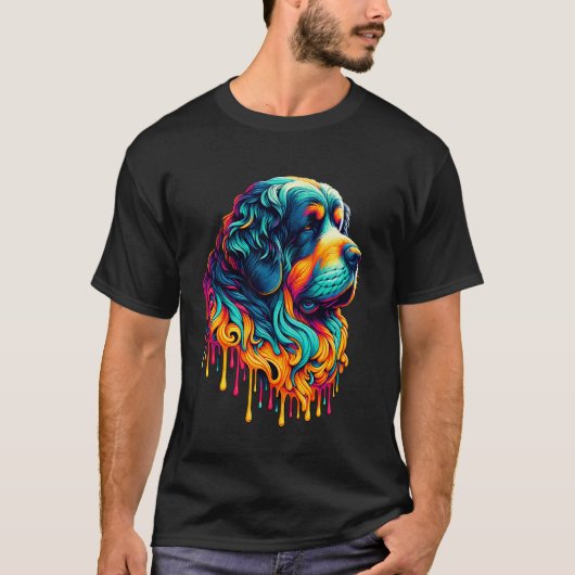 Dripping Paint Art Groot Münsterländer Munsterland T-shirt (Voorkant)
