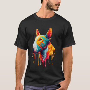 Dripping Paint Art Miniatuur Bull Terrier Mini Bul T-shirt